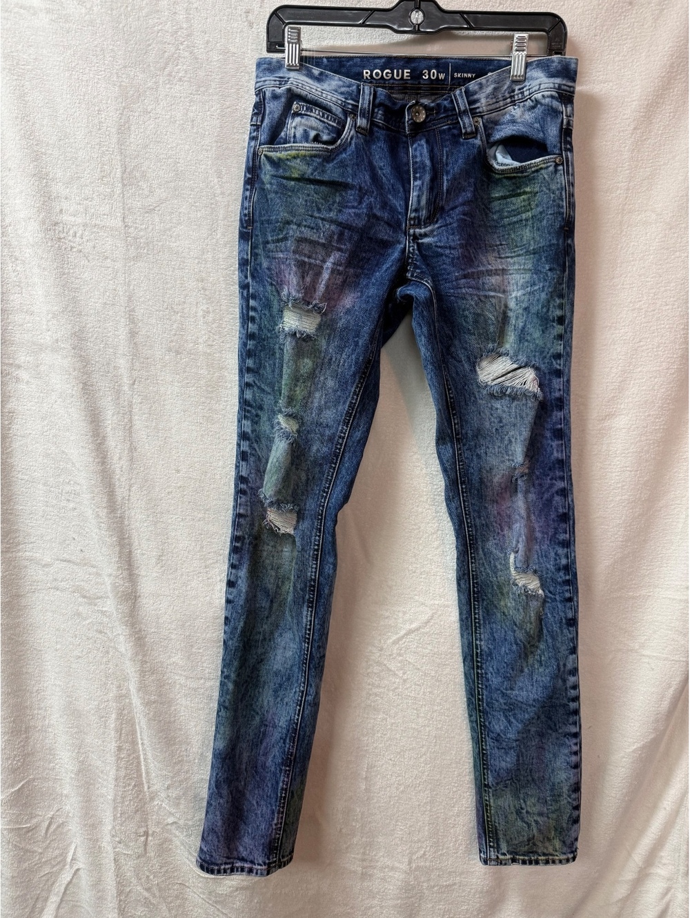 Rogue Skinny Jeans Size 30W Distressed Multicolor